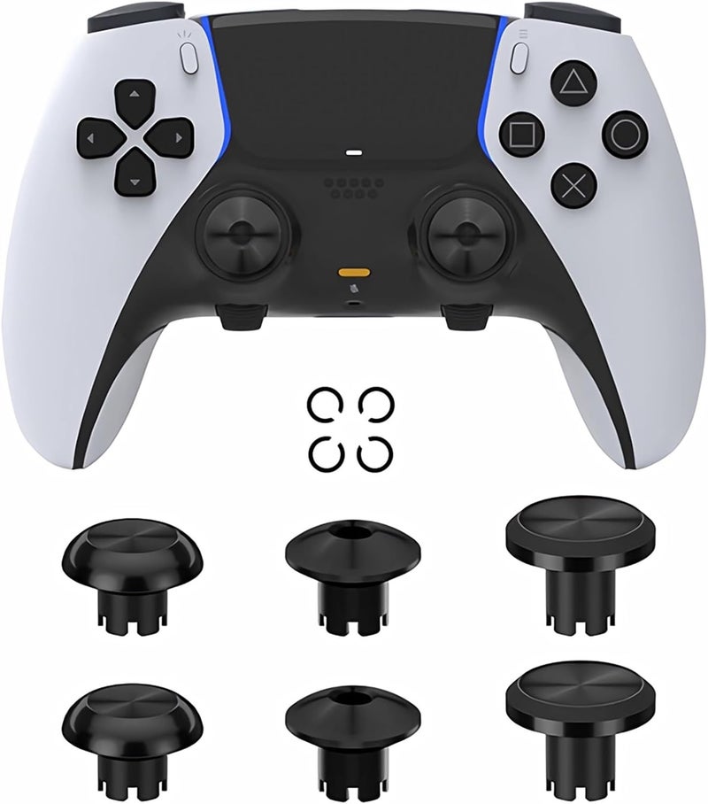 Ceozon Replacement Metal Thumbsticks for Ps5 Edge Controller 6 in 1 Swap Analog Joystick Thumb Grips Accessories Black - Image 4